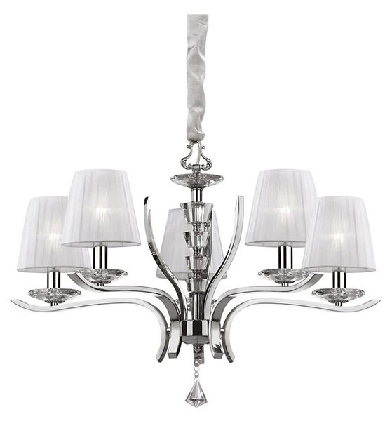 Ideal Lux - Lustr na řetězu PEGASO 5xE14/28W/230V pr. 72 cm lesklý chrom