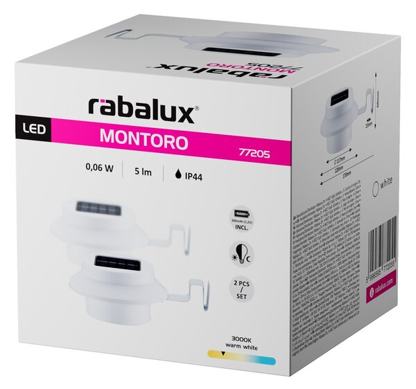 Rabalux MONTORO LED solární lampa 77205, set 2ks