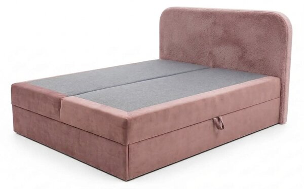 Čalouněná postel boxspring FORENA 160x200 cm starorůžová Matrace: Matrace Bonell pružinová