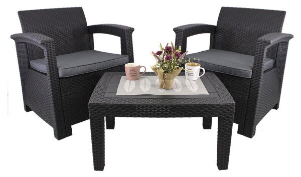 Set zahradního nábytku SENARO antracitový ZUM0852