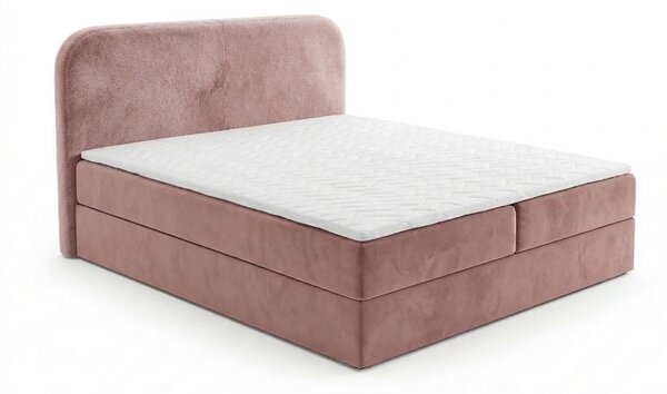Čalouněná postel boxspring FORENA 160x200 cm starorůžová Matrace: Matrace Bonell pružinová