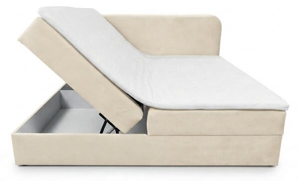 Čalouněná postel boxspring FORENA 160x200 cm starorůžová Matrace: Matrace Bonell pružinová