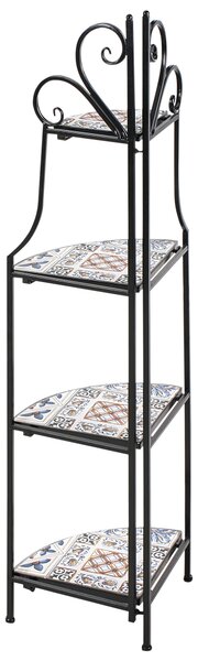 Regál s policemi FAVARA Kov 128 cm 43 cm Černá