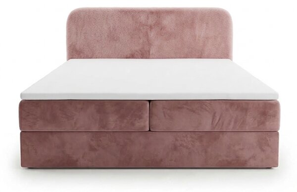 Čalouněná postel boxspring FORENA 160x200 cm starorůžová Matrace: Matrace Bonell pružinová