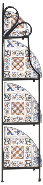 Regál s policemi FAVARA Kov 128 cm 43 cm Černá