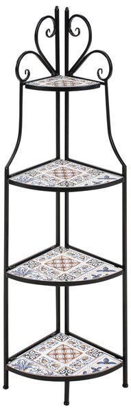 Regál s policemi FAVARA Kov 128 cm 43 cm Černá