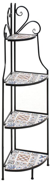 Regál s policemi FAVARA Kov 128 cm 43 cm Černá