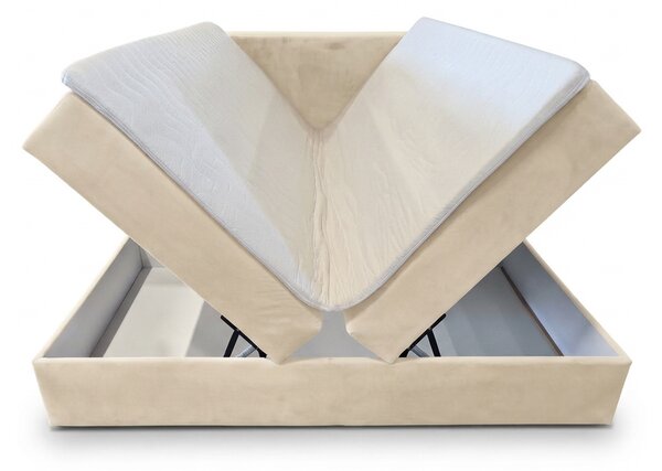Čalouněná postel boxspring FORENA 160x200 cm starorůžová Matrace: Matrace Bonell pružinová