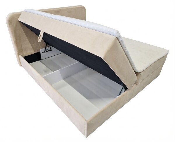 Čalouněná postel boxspring FORENA 160x200 cm starorůžová Matrace: Matrace Bonell pružinová