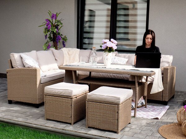 Set zahradního nábytku CESME hnědý ABI3517