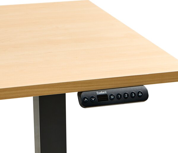Elektricky výškově nastavitelný pracovní stůl DESTINES Černá/Světle hnědá 120 cm 72 cm