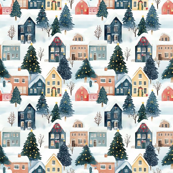 Bavlněné povlečení WINTER VILLAGE barevné Rozměr povlečení: 70 x 90 cm | 140 x 200 cm
