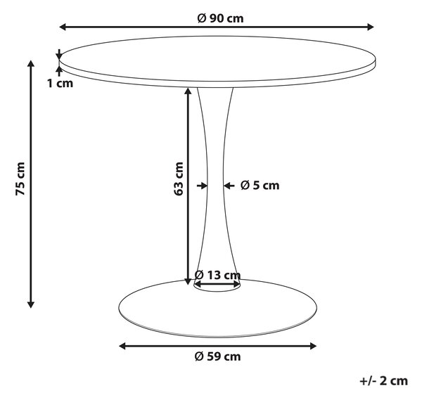 Jídelní stůl BOCA Bílý mramor 90 cm 90 cm Keramika