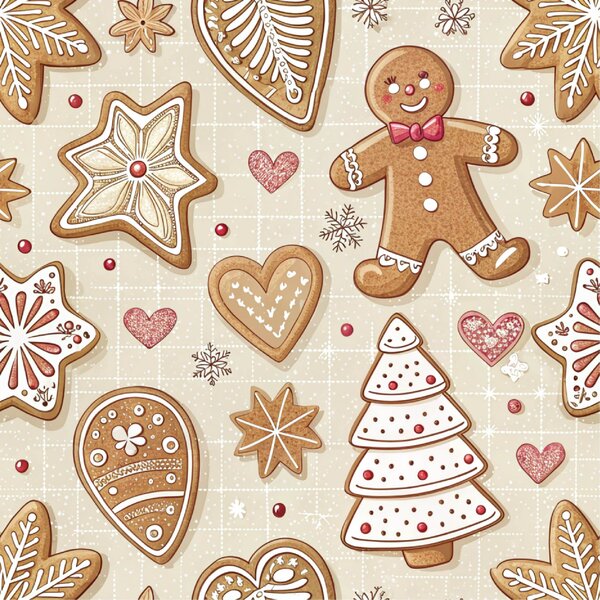 Bavlněné povlečení GINGERBREAD JOY béžové Rozměr povlečení: 70 x 90 cm | 140 x 200 cm