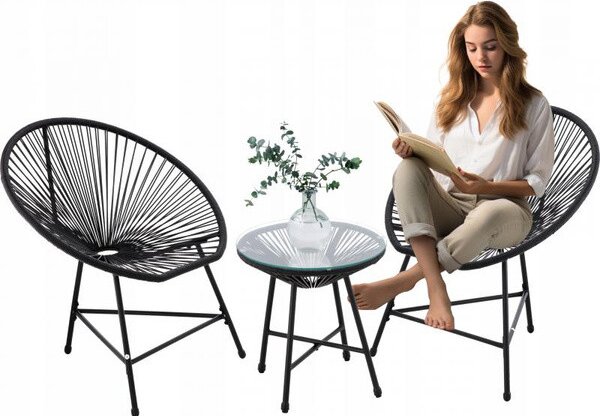 Set zahradního nábytku LUMIRA černý FAT3439