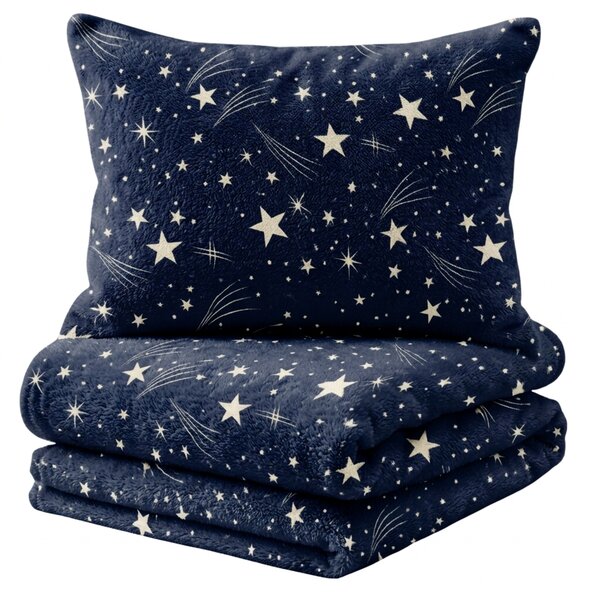 Mikroplyšové povlečení STARLIGHT tmavě modré Rozměr povlečení: 70 x 90 cm | 140 x 220 cm