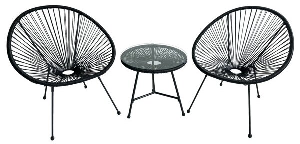 Set zahradního nábytku LUMIRA černý FAT3439