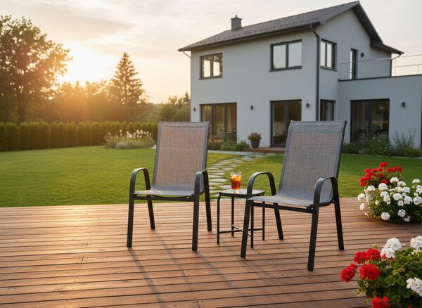 Set zahradních židlí ORIANA šedé NEO9917 (2 ks)