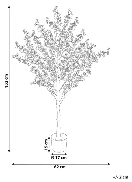 Umělá rostlina CHERRY TREE 152 cm Růžová