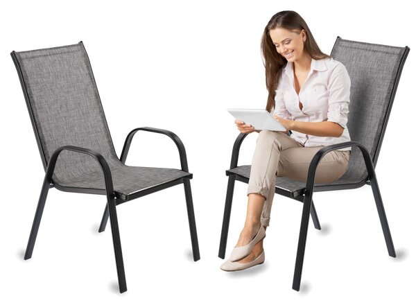Set zahradních židlí ORIANA šedé NEO9917 (2 ks)