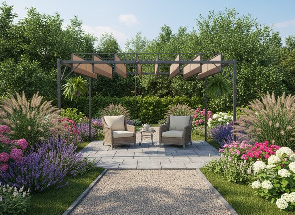 Zahradní pergola MAVE hnědá TUN4023 - 300x400x220 cm