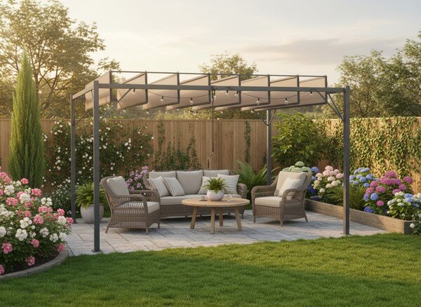 Zahradní pergola MAVE hnědá TUN4023 - 300x400x220 cm