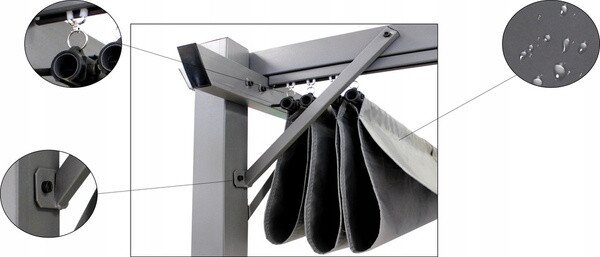 Zahradní pergola NEXUS šedá TUN5682 - 300x300x230 cm