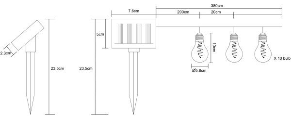 Globo 33708-10 - LED Solární řetěz 10xLED/0,06W/3,2V IP44