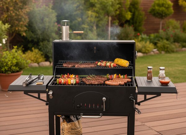 Zahradní gril VULCANO černý BBQ5221