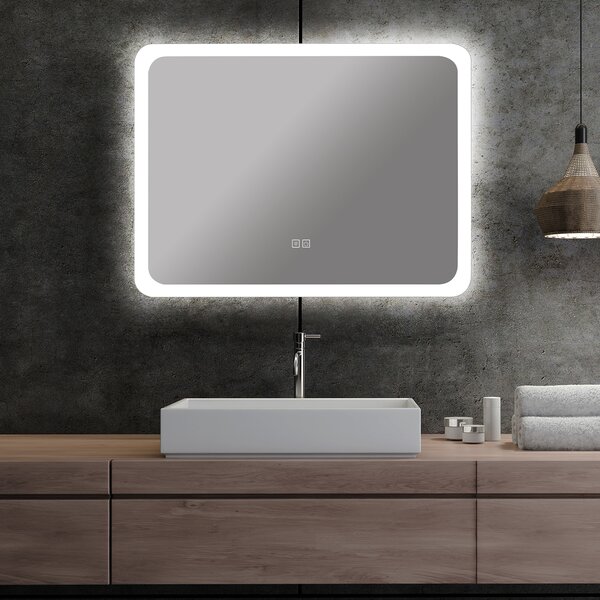 Koupelnové zrcadlo S-4658 s LED podsvícením 80 × 60 cm