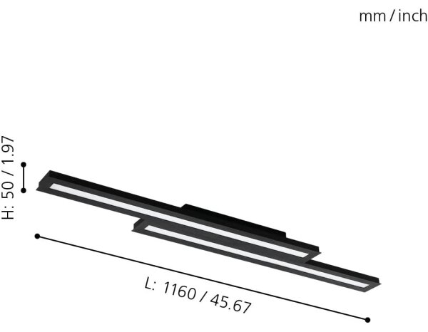 Eglo 31715 - LED RGBW Stmívatelné stropní svítidlo SALITERAS-Z 20,4W/230V černá
