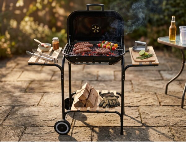 Zahradní gril CRAVE černý / hnědý BBQ0155
