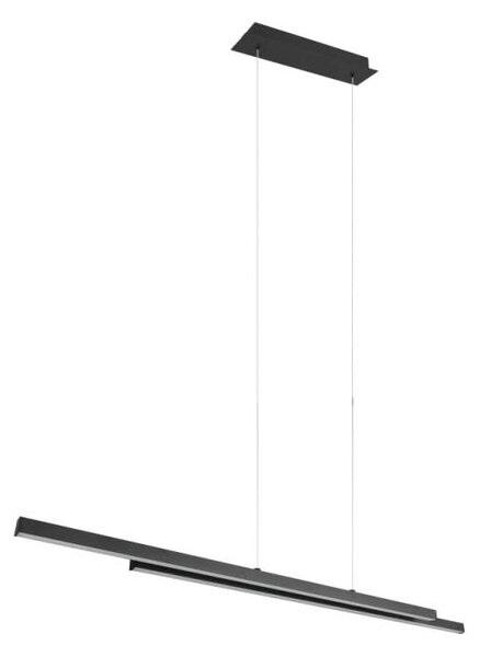 Trio Leuchten R37882132 ODIO - Závěsný lineární lustr v černé barvě, 22W, 3000K, 110cm (Moderní závěsný lustr s teplou barvou světla v černé barvě)