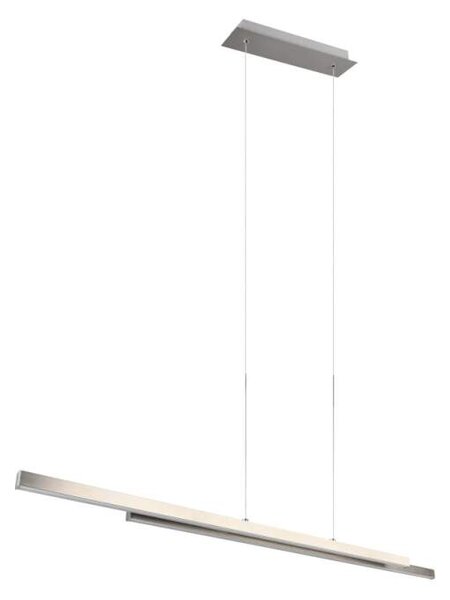 Trio Leuchten R37882107 ODIO - Závěsný lineární lustr v matném niklu, 22W, 3000K, 110cm (Moderní závěsný lustr s teplou barvou světla v matném niklu)