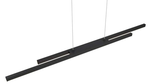 Trio Leuchten R37882132 ODIO - Závěsný lineární lustr v černé barvě, 22W, 3000K, 110cm (Moderní závěsný lustr s teplou barvou světla v černé barvě)