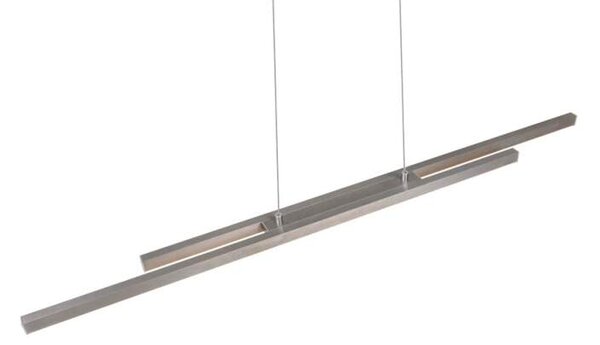 Trio Leuchten R37882107 ODIO - Závěsný lineární lustr v matném niklu, 22W, 3000K, 110cm (Moderní závěsný lustr s teplou barvou světla v matném niklu)