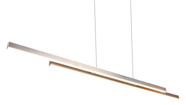 Trio Leuchten R37882107 ODIO - Závěsný lineární lustr v matném niklu, 22W, 3000K, 110cm (Moderní závěsný lustr s teplou barvou světla v matném niklu)