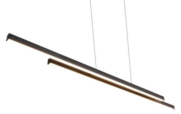 Trio Leuchten R37882132 ODIO - Závěsný lineární lustr v černé barvě, 22W, 3000K, 110cm (Moderní závěsný lustr s teplou barvou světla v černé barvě)