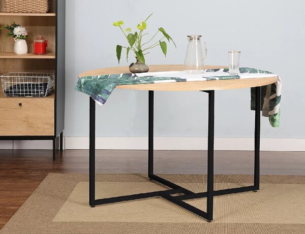 Kulatý jídelní stůl s deskou v dekoru dub ALTO 120x120
