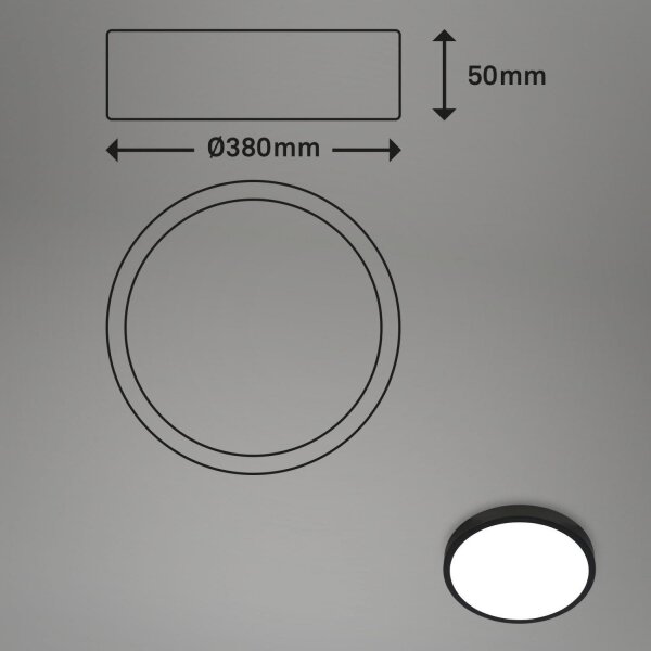 Briloner 3709-015 - LED RGBW Stm. stropní svítidlo LED/22W/230V černá + DO
