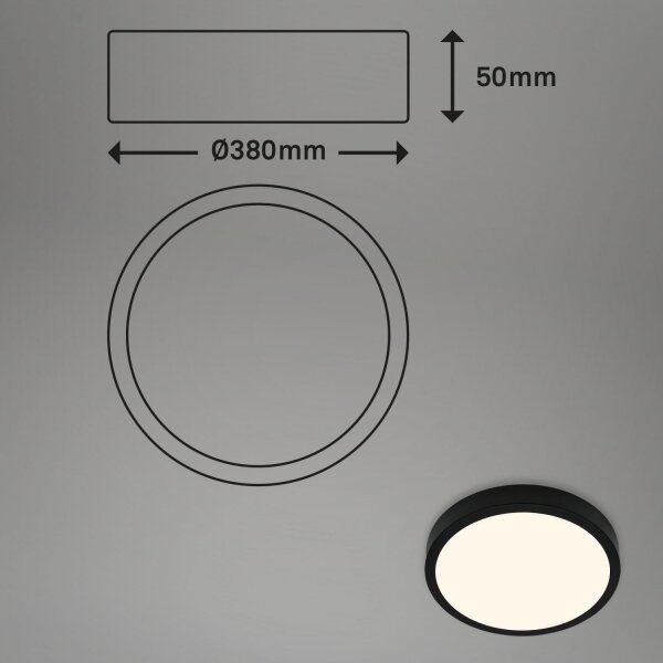 Briloner 3703-015 - LED Stropní svítidlo RUNA LED/24W/230V 3000K pr. 38 cm černá
