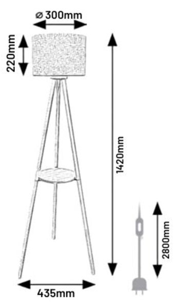 Rabalux TREVIA stojací dřevěná lampa 74108
