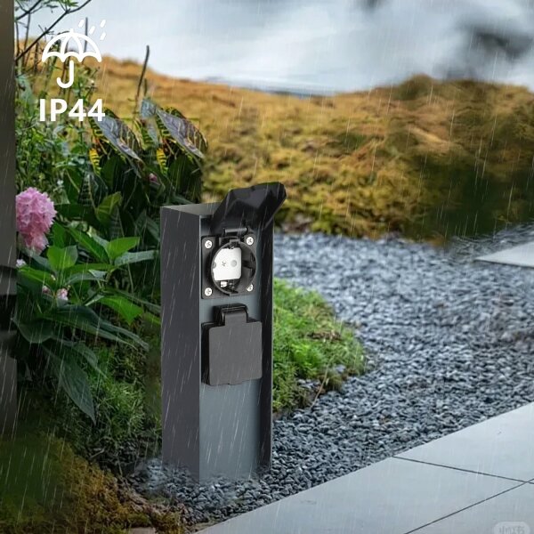 Brilagi - Venkovní zásuvkový sloupek PILLAR 2Z SCHUKO 230V IP44 antracit