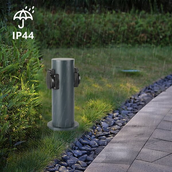 Brilagi - Venkovní zásuvkový sloupek PILLAR 2Z SCHUKO 230V IP44 antracit