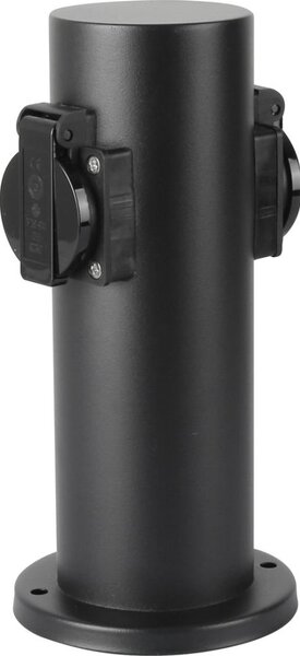 Brilagi - Venkovní zásuvkový sloupek PILLAR 2Z SCHUKO 230V IP44 černá