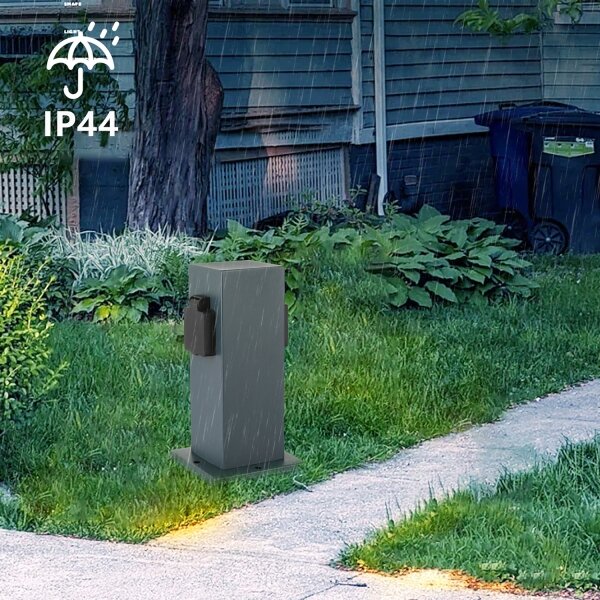 Brilagi - Venkovní zásuvkový sloupek PILLAR 1Z SCHUKO 230V IP44 antracit