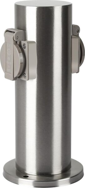 Brilagi - Venkovní zásuvkový sloupek PILLAR 2Z SCHUKO 230V IP44 matný chrom
