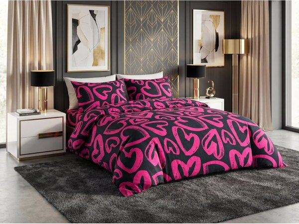 Povlečení z mikrovlákna AMORYS růžové Rozměr povlečení: 2 ks 70 x 80 cm | 160 x 200 cm