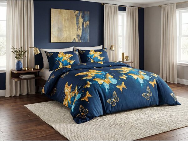 Povlečení z mikrovlákna ROYAL BUTTERFLY modré Rozměr povlečení: 70 x 80 cm | 140 x 200 cm