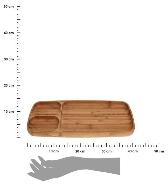 Dřevěný servírovací tác Triple, 39x16x2 cm